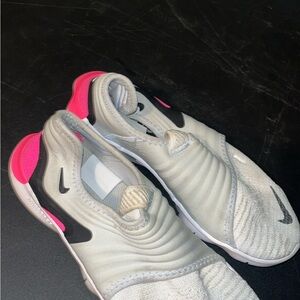 Nike Gray and Pink Slip-On Sneakers